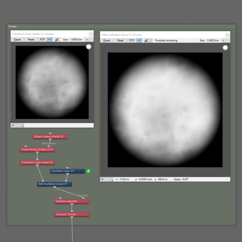 The brightness of the power fractal noise values increase as the Constant colour value is raised.