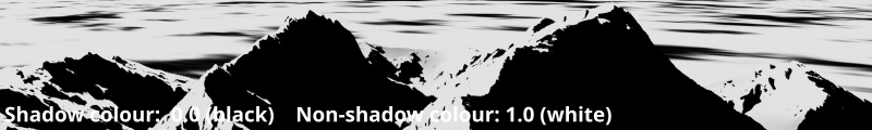 Shadow colour = black, Non-shadow colour = white