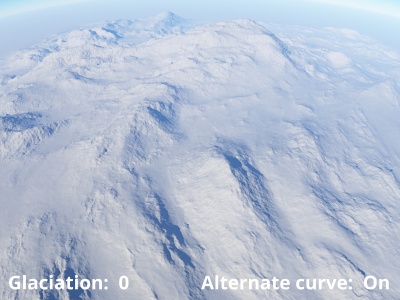 Glaciation = 0, Alternate curve enabled.