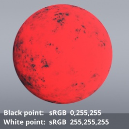 Colour adjust shader Black point = 0,255,255