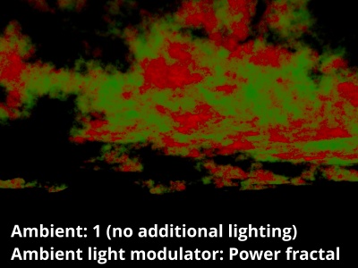 Ambient modulated by a Power fractal shader.