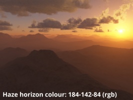 Horizon colour 184,132,84 (rgb)