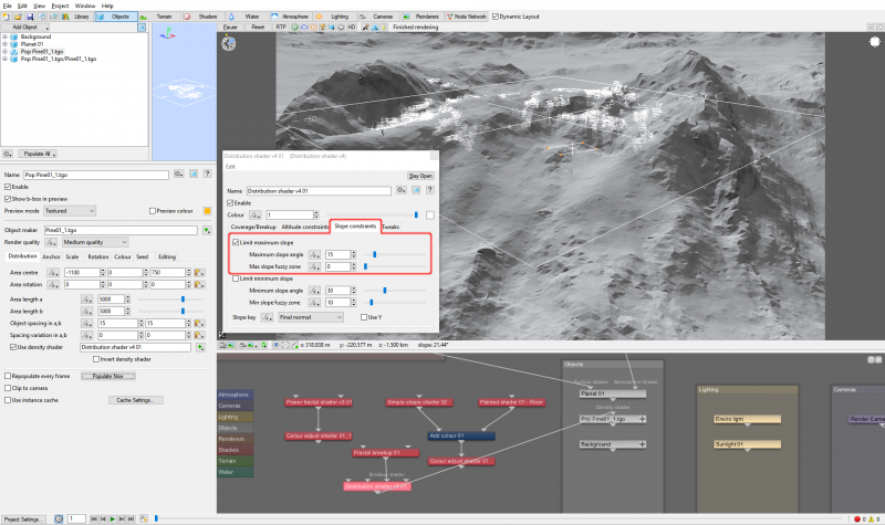 Final Distribution shader's slope constraints.