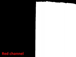 Texture coordinates along the X axis are remapped between 0 and 1 in the Red channel.