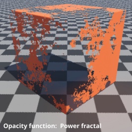 Power fractal v3 assigned to Opacity function setting.