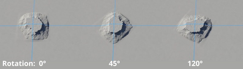 The Rotation setting is used to rotate the heightfield.