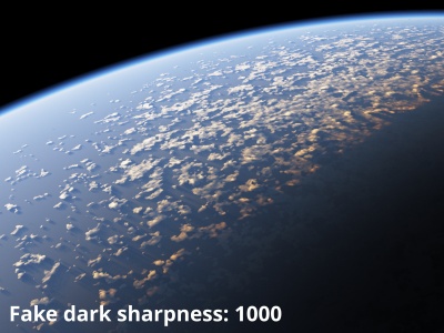 Fake dark sharpness = 1000.