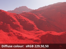 Diffuse colour = sRGB 229,50,50