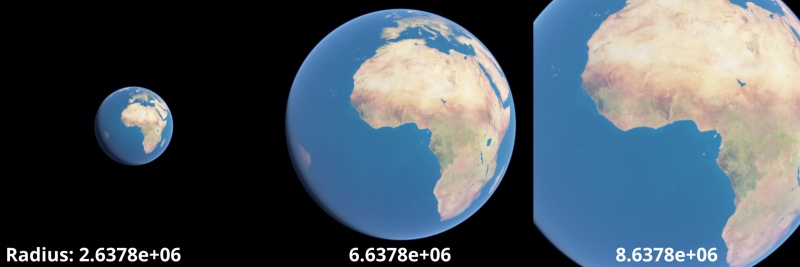 Various radius values.