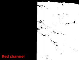 Texture coordinates along the X axis are remapped between 0 and 1 in the Red channel.