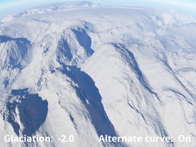 Glaciation = -2, Alternate curve enabled.