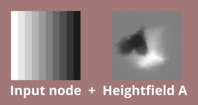 Gradient image and terrain image merged together for heightfield merge examples below