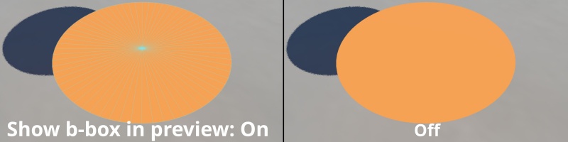 Show bounding box in preview on and off
