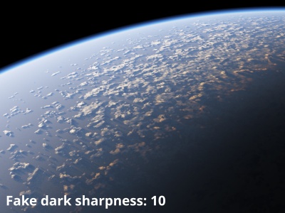 Fake dark sharpness = 10 (default).