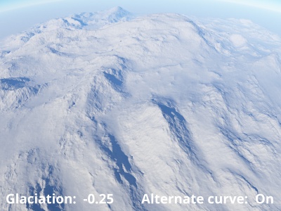 Glaciation = -0.25, Alternate curve enabled.