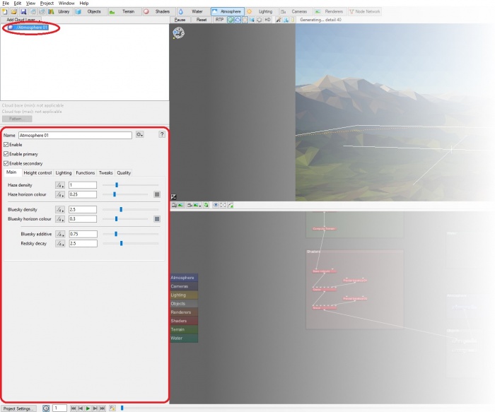 The "Atmosphere 01" node selected