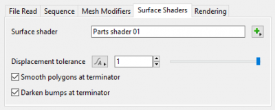 Surface Shaders Tab