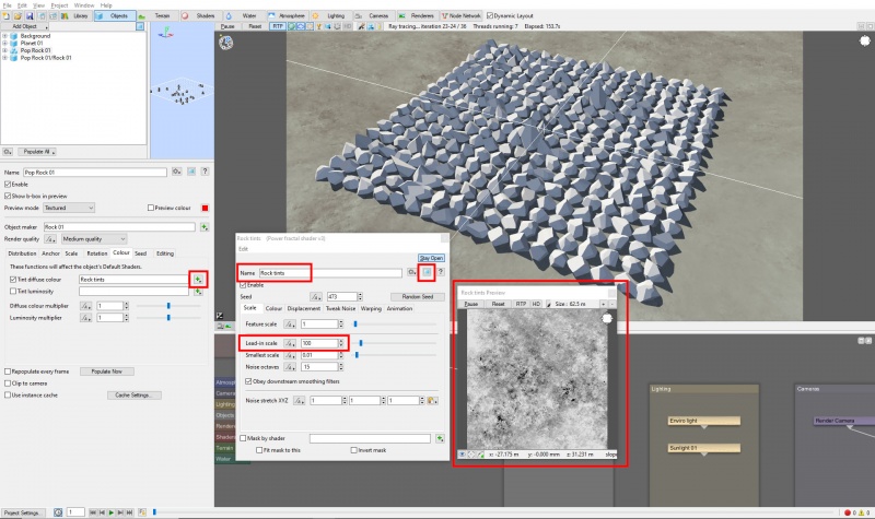 The power fractal shader's interface and preview window.