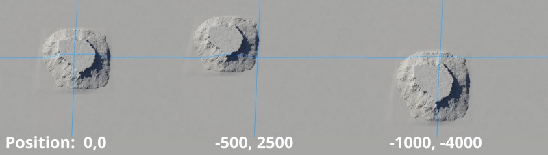 The Position setting is used to translate the heightfield in 3D space.