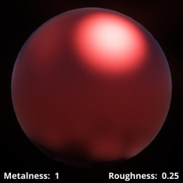 Metalness = 1 (metal), Roughness = 0.25