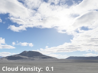 Cloud density = 0.1