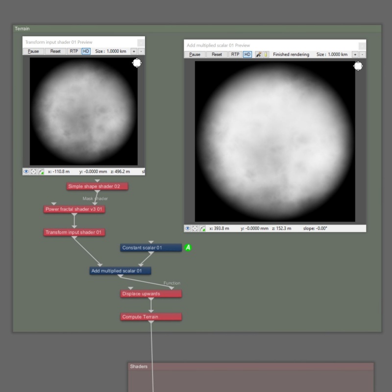 The brightness of the power fractal noise values increase as the Constant scalar value is raised.