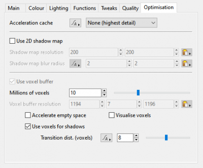 Optimisation Tab