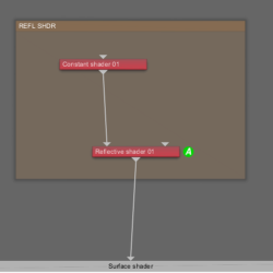 Reflective shader applied after Constant shader in workflow.