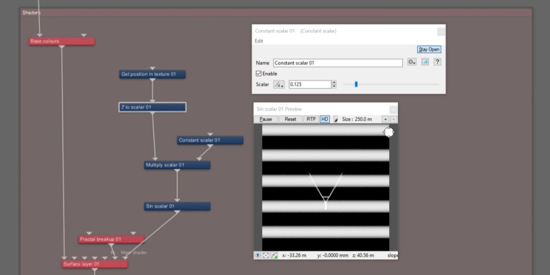 By multiplying the output value of the Z to scalar node, you can change the scale of the rows.