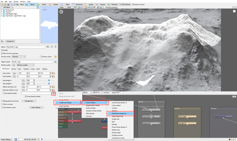 Adding a Distribution shader as the mask for the population.