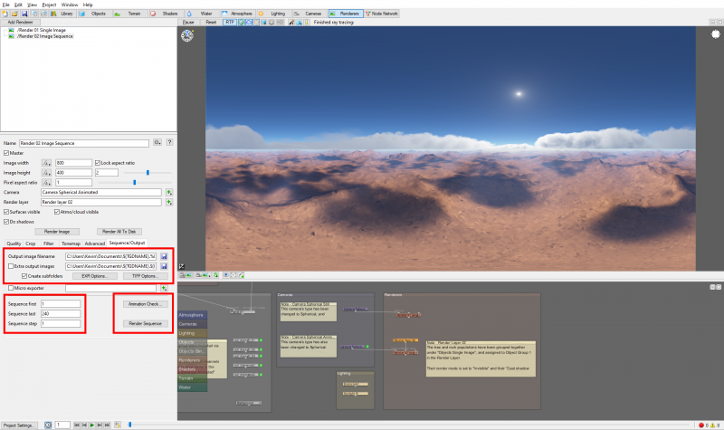 Render settings for the Sequence Output tab.