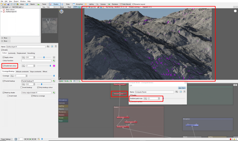 The Computer Terrain node set to 2 metres.