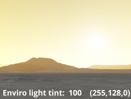 Enviro light tint = Orange (sRBG 255,128,0), Enviro light = 100