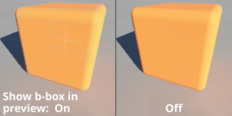 Show bounding box in preview on and off