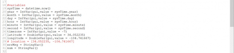 Add the num variable in the variables section.