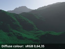 Diffuse colour = sRGB 0,64,35