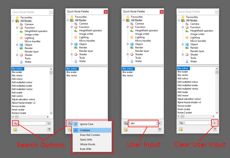 Quick Node Palette Search Options