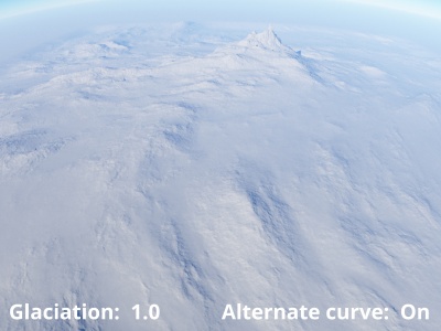 Glaciation = 1, Alternate curve enabled.