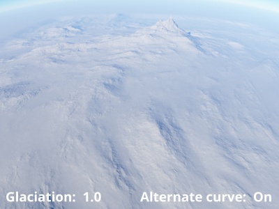 Glaciation = 1, Alternate curve enabled.