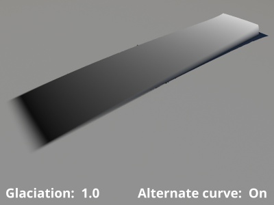 Glaciation = 1, Alternate curve enabled.